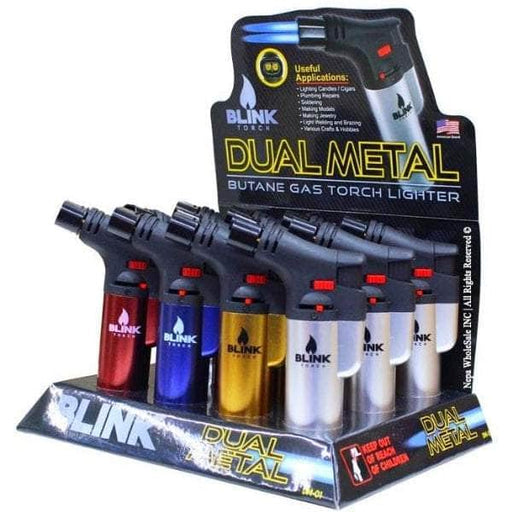 Blink Dual Metal Butane Gas Torch Lighter Blink Smoking Accessories