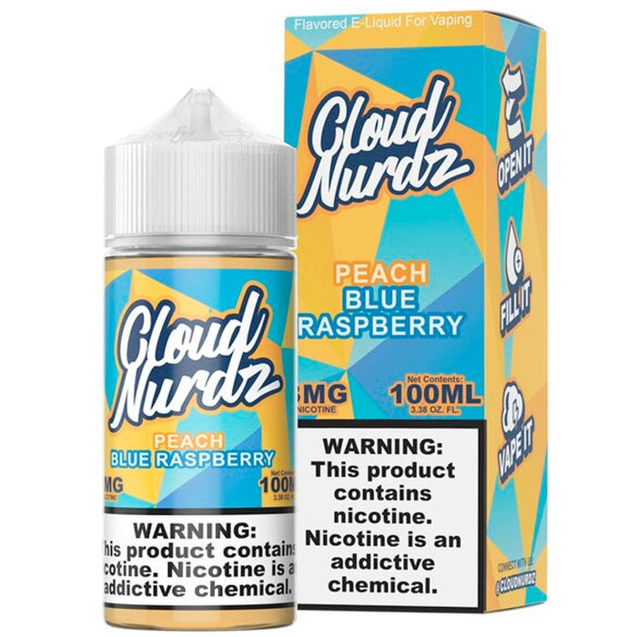 Cloud Nurdz 100mL Cloud Nurdz Premium e-Liquids Peach Blue Raspberry / 3mg / 100mL