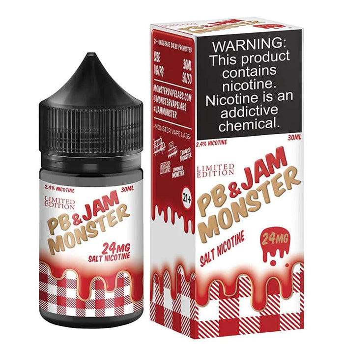 Jam Monster Salts 30mL Monster Labs Nicotine Salt Premiums PB & Strawberry Jam Monster Salt / 24mg
