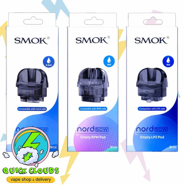 Nord 50W Empty Replacement Pod Smok Coils/Pods/Glass Empty RPM Pod for Nord50W / Pack (3 Pods)