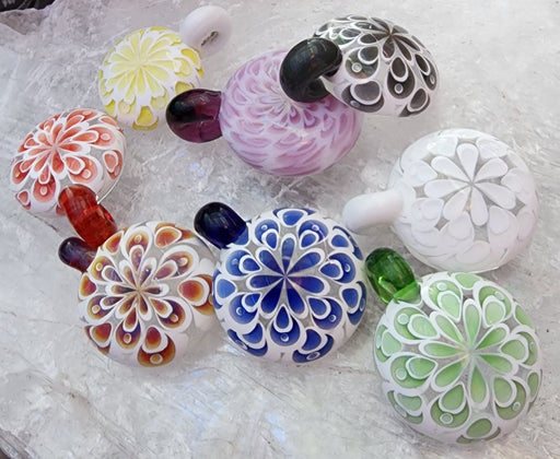 Locally Hand-Blown Glass Pendants Oni Glass Glass & Art
