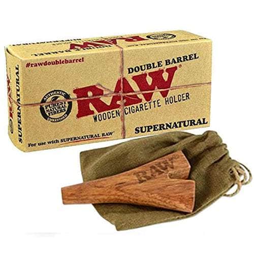 Raw Double Barrel Wooden Cigarette Holder RAW Smoking Accessories