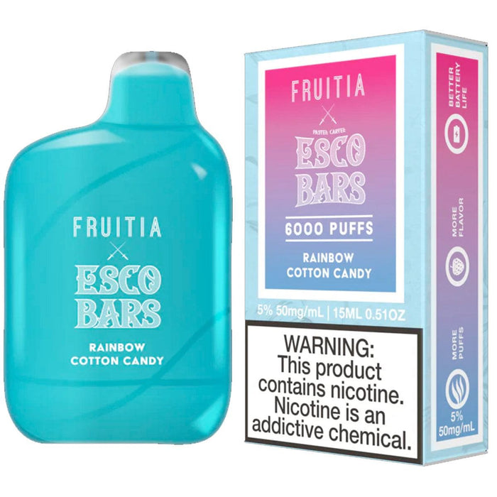 Esco Bars Fruitia 6000 5% Esco Bars by Pastel Cartel Disposables Rainbow Cotton Candy / 6000+ / 5% (50mg)